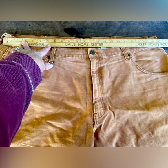 Big Smith Carpenter Work Shorts Camel Brown Duck Canvas Size 44x9.5-measured - Picture 5 of 12